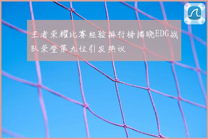 王者荣耀比赛经验排行榜揭晓EDG战队荣登第九位引发热议